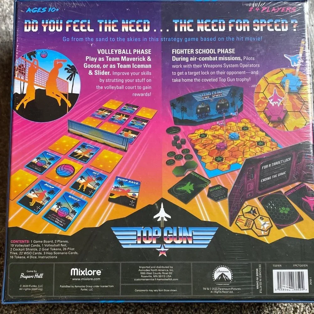 NEW Top Gun Funko Paramount Prosperous‎ Hall 2-4 Player 10+ Strategy Board Game